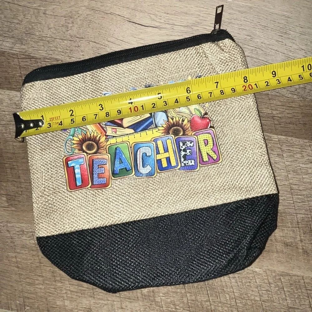 Teacher Appreciation Gifts‎ Zippered Canvas Pencil Bag Makeup Pouch Organizer